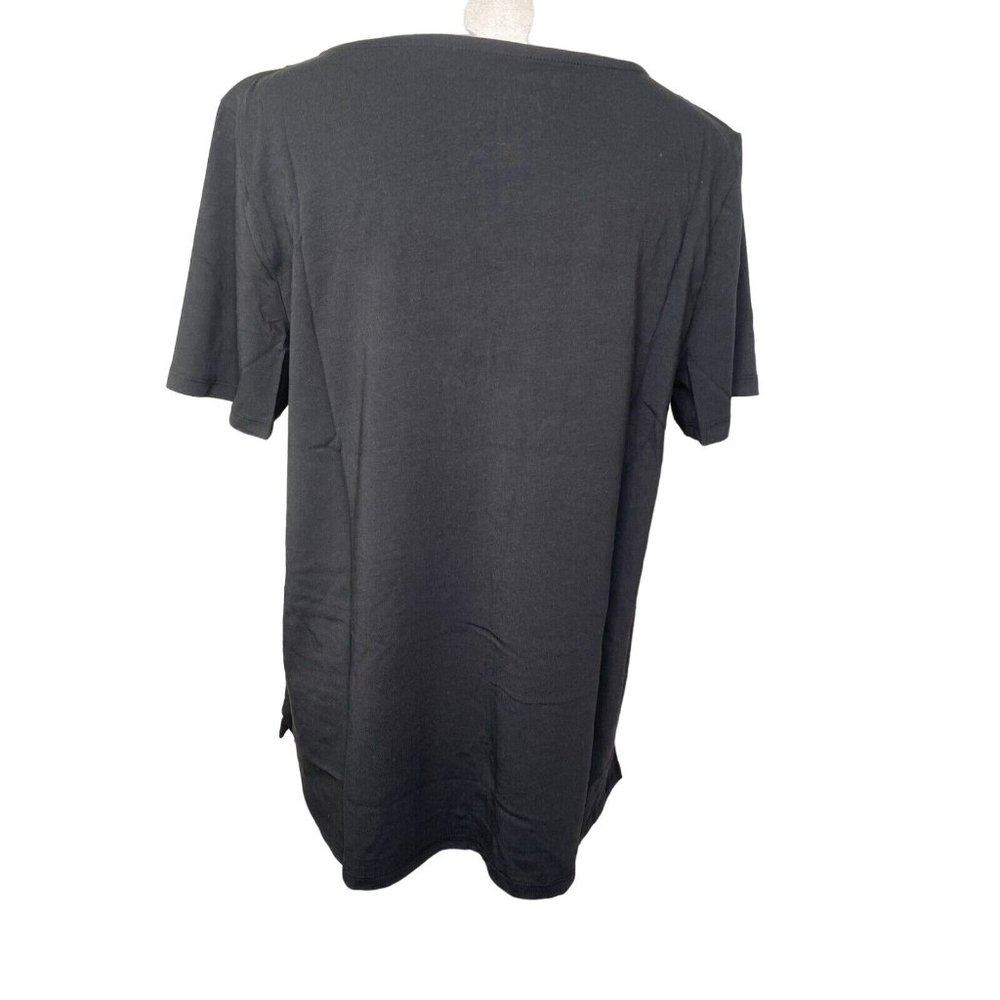 Anybody Womens t-shirt blouse top Cotton Modal Spandex blend Black Size Medium - Picture 3 of 10